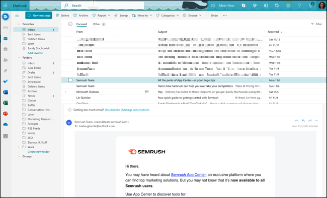 Web'de Outlook gelen kutusu