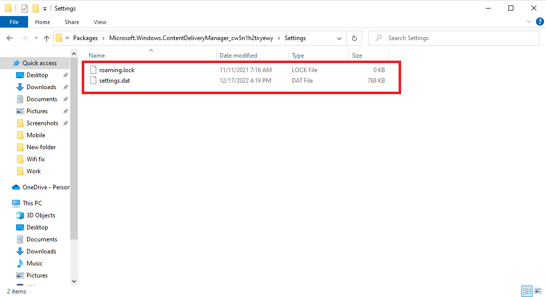 ค้นหาไฟล์ settings.dat และ roaming.lock