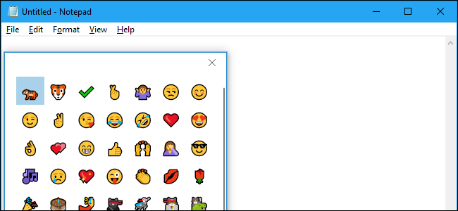 Pemilih Emoji Windows 10