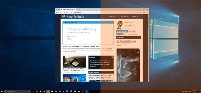 Contoh Night Light sedang bekerja di Windows 10.