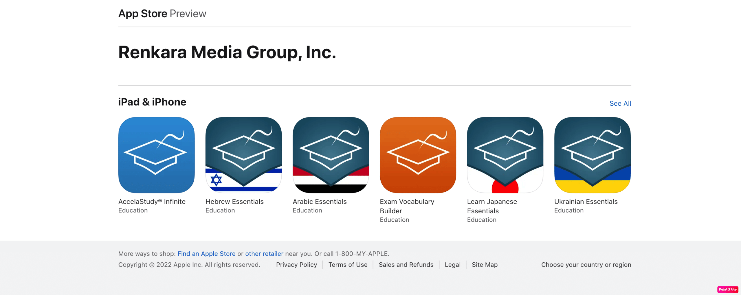 aperçu de l'App Store des groupes de médias Renkara