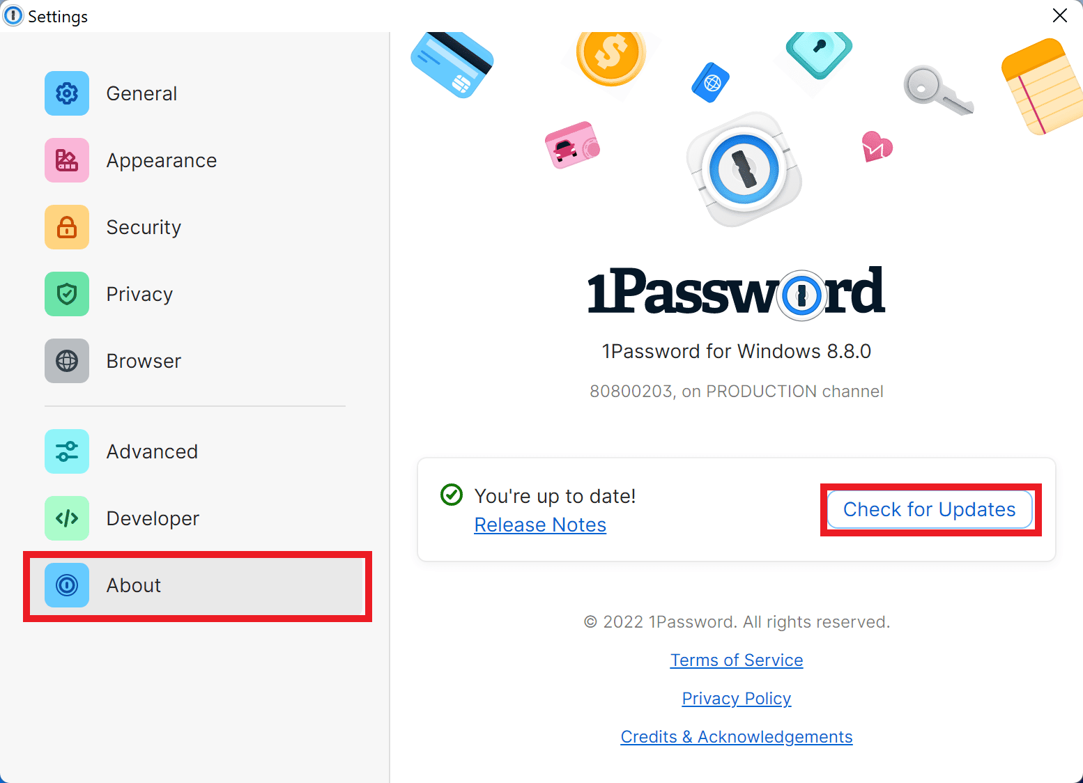 vérifier les mises à jour. Correction de 1Password ne se synchronisant pas entre les appareils