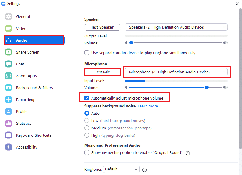 développez la liste déroulante du microphone et choisissez vos AirPods