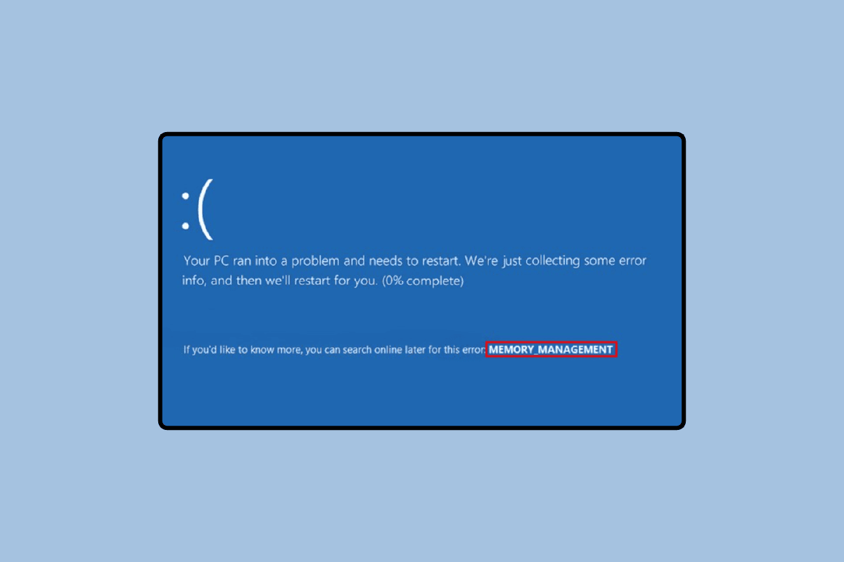 Comment réparer l'erreur BSOD de gestion de la mémoire du code d'arrêt Windows