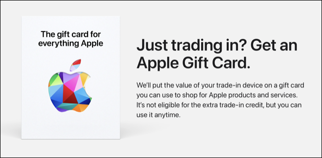 Promotion Apple pour obtenir une carte-cadeau en utilisant Apple Trade In