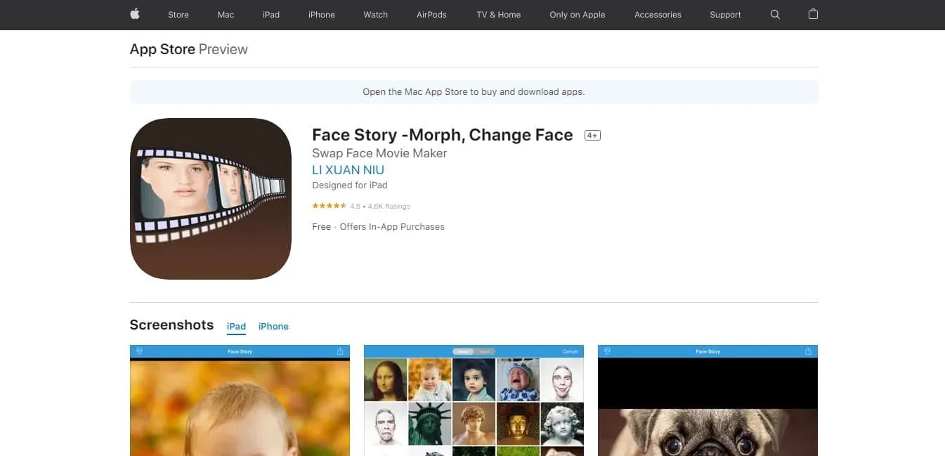 متجر تطبيقات Face Story | دمج الوجه على الإنترنت مجانًا