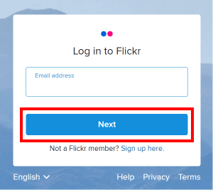 E-posta adresinizi girin (yahoo e-posta adresinizi değil) ve İleri düğmesine tıklayın. | Yahoo Hesabı ile Flickr'a Nasıl Giriş Yapılır?