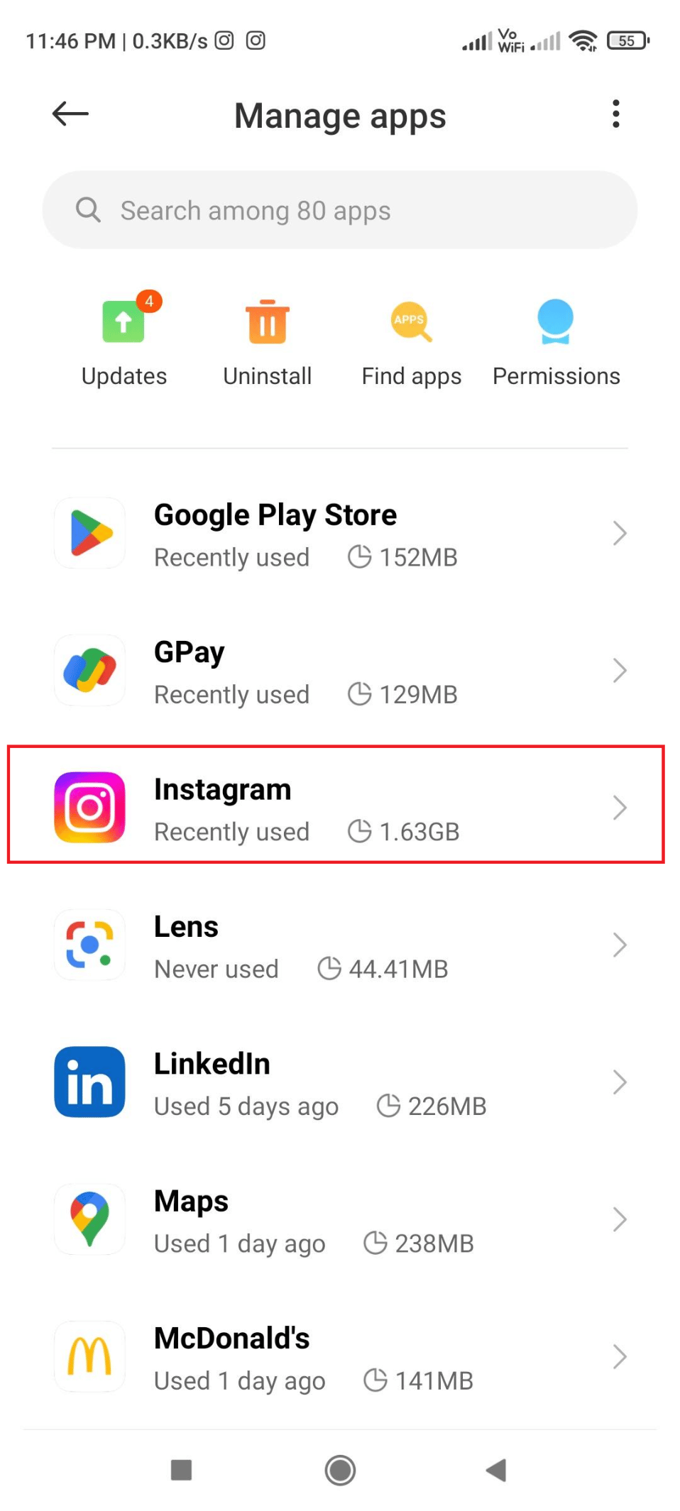 Naviguez sur Instagram et appuyez dessus. | Comment réparer un utilisateur introuvable sur Instagram