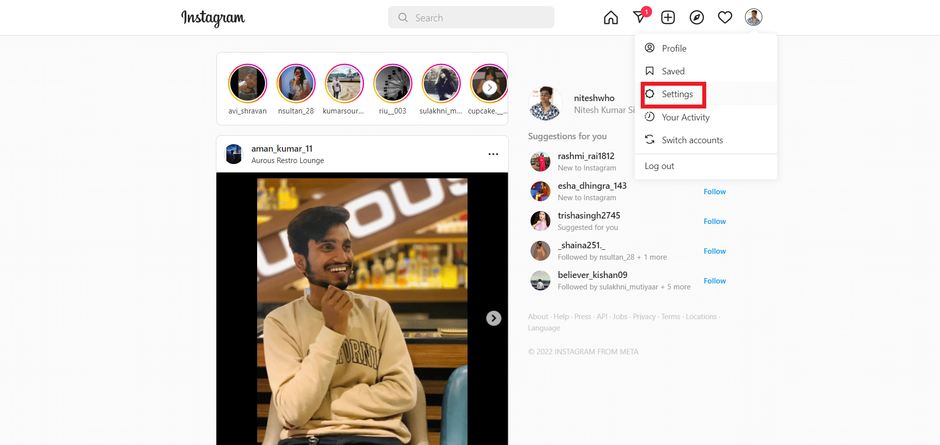 Klik pada gambar profil Anda dan kemudian pilih Pengaturan. | aktifkan kembali akun Instagram saya sebelum 7 hari