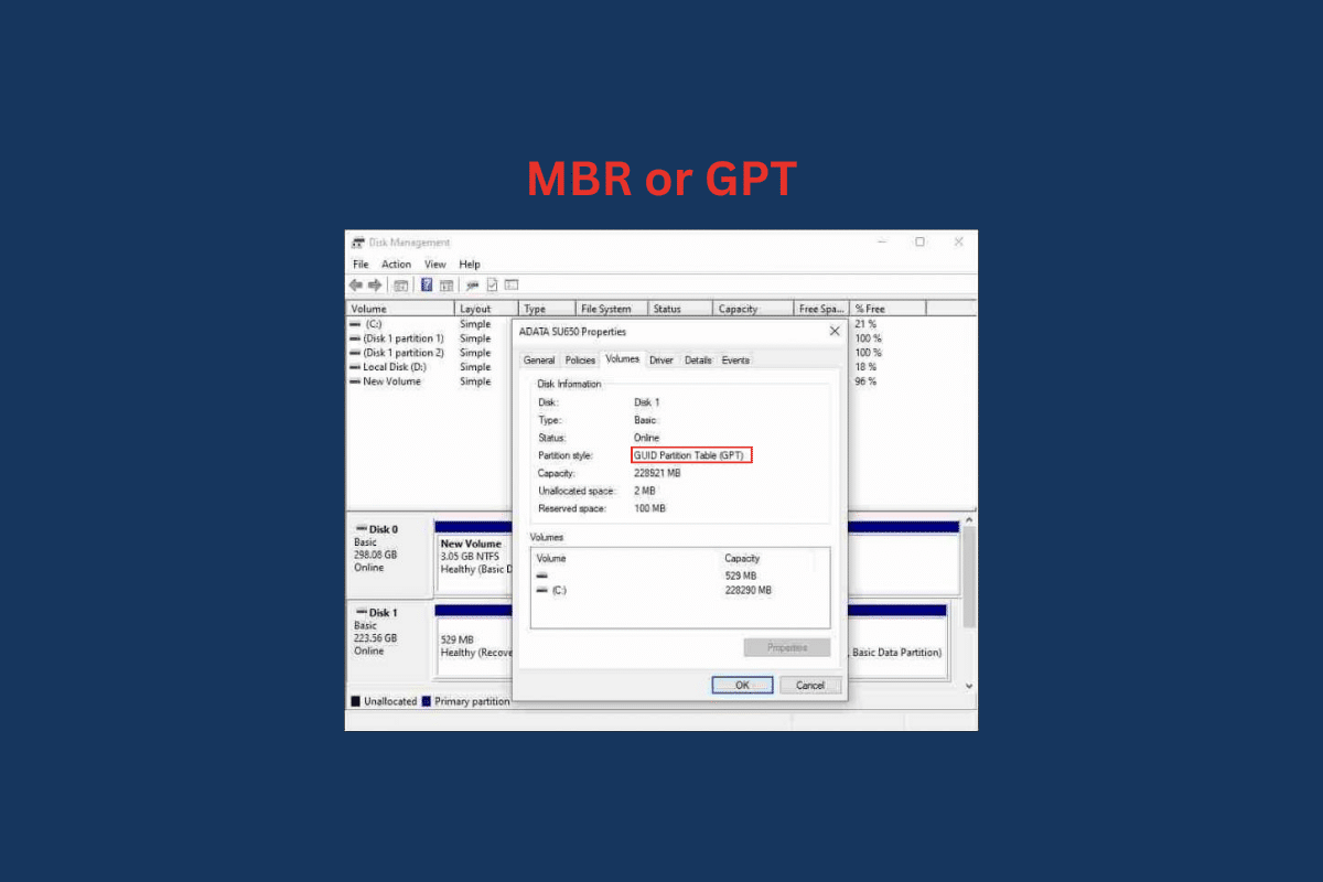 Como verificar MBR ou GPT no Windows 10