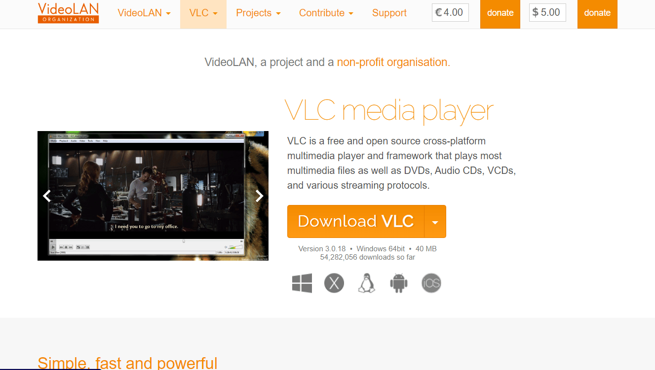 Site Internet de VLC