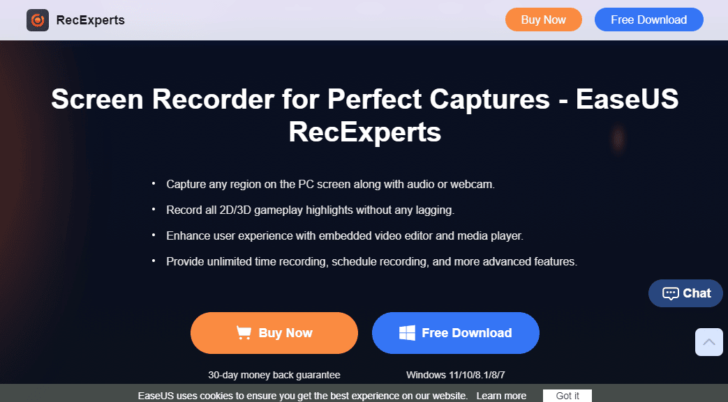 EaseUS RecExperts. 39 Melhor Software de Webcam para Windows 10