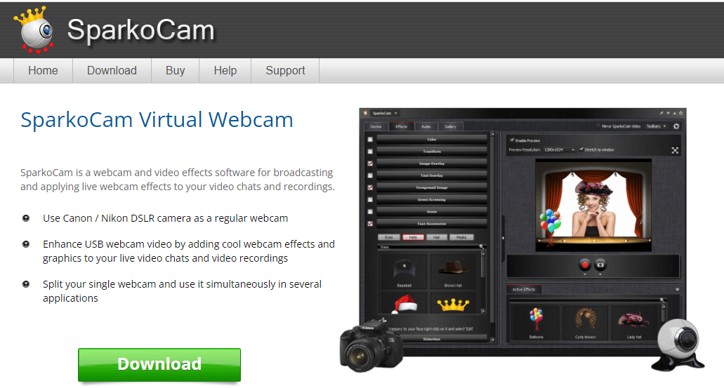 Webcam virtuale SparkoCam