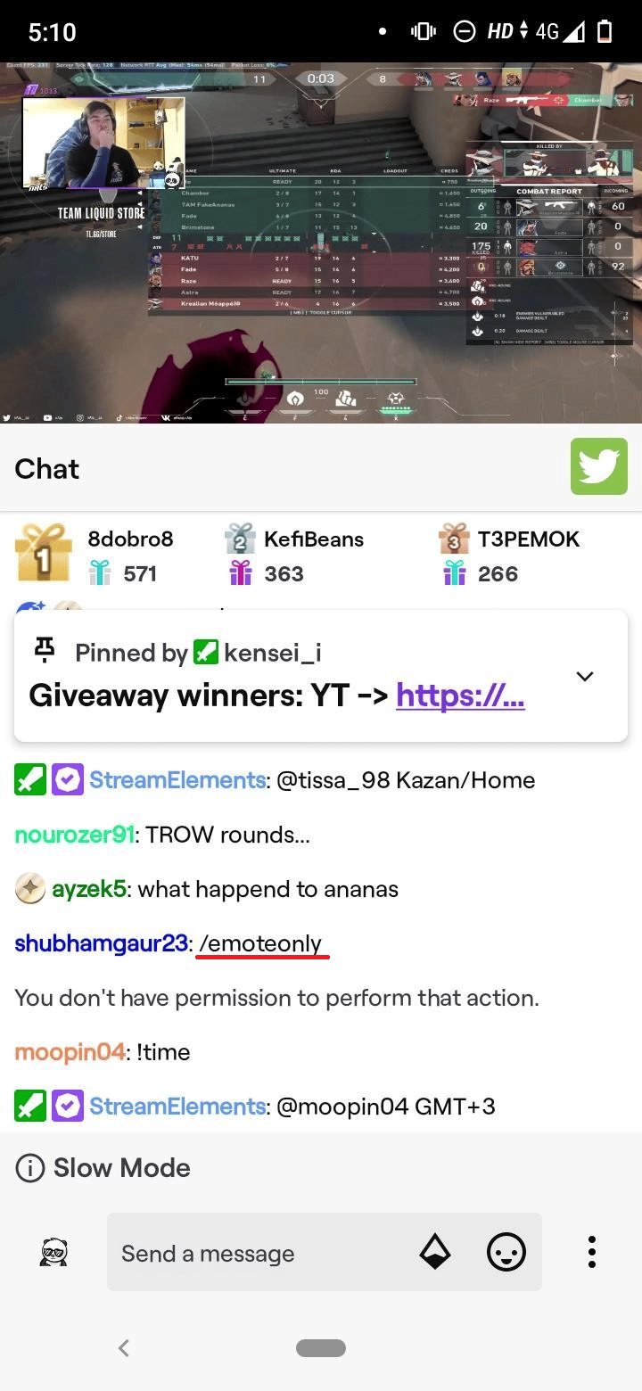 คำสั่ง Emoteonly คำสั่ง Twitch สำหรับผู้ออกอากาศ