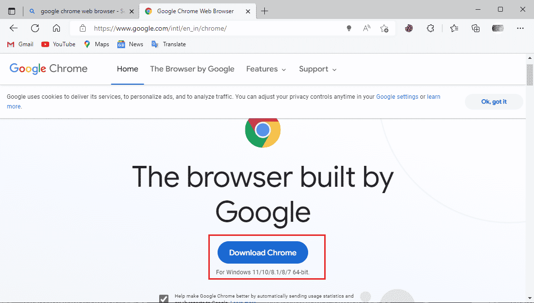 faceți clic pe descărcare chrome