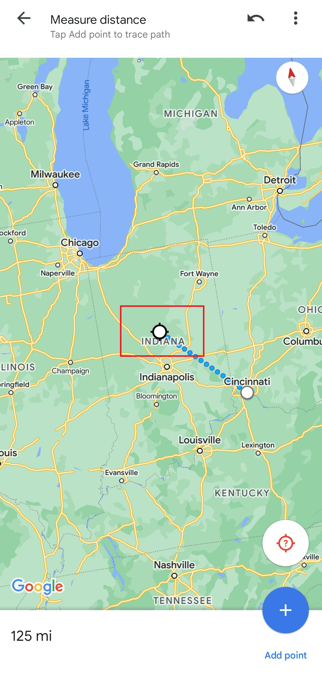 Divide la distancia por la mitad que resulta ser 125mi | a medio camino entre dos lugares | punto medio entre ciudades