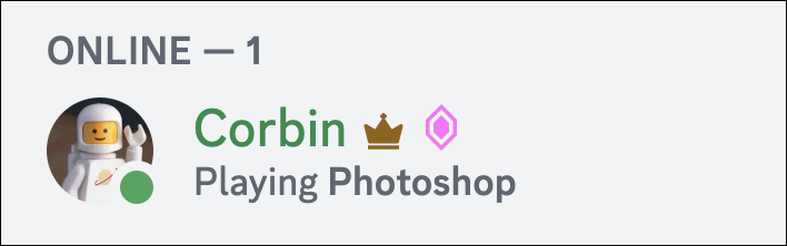 Riproduzione di Photoshop in stato Discord