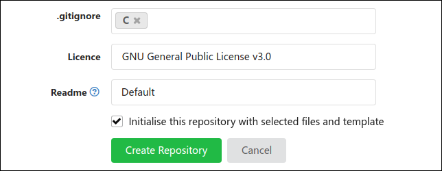 Tiga bidang yang mengontrol pembuatan file default dari template