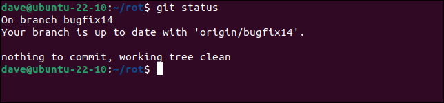 Usando git status para ver o estado de um branch