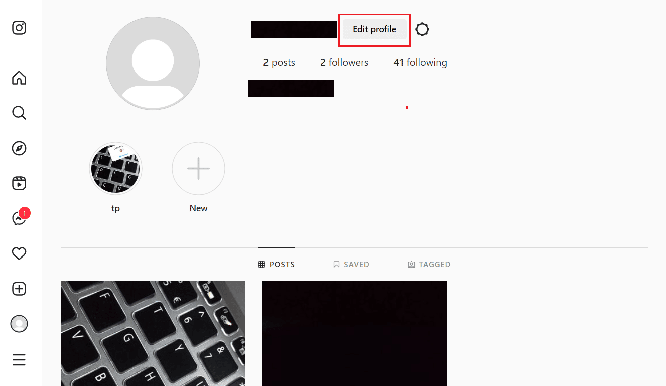 Clique em Editar perfil | Como Mudar Seu E-mail no Instagram