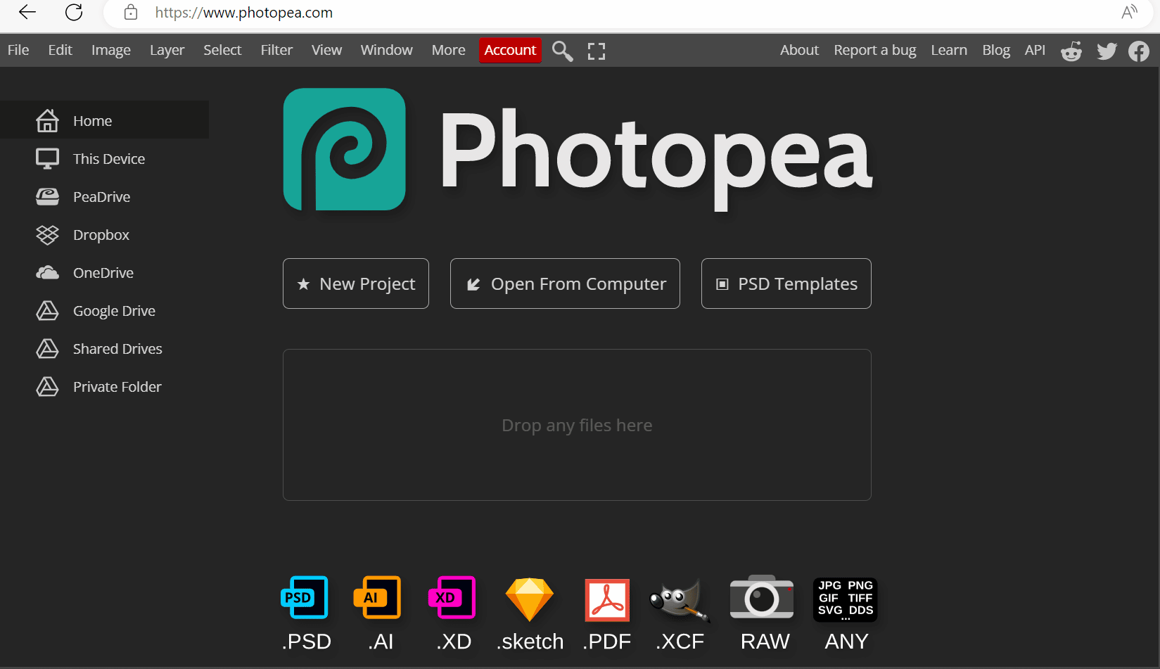 photopea-Webseite