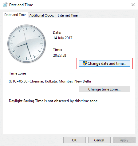 Windows에서 날짜 및 시간 조정