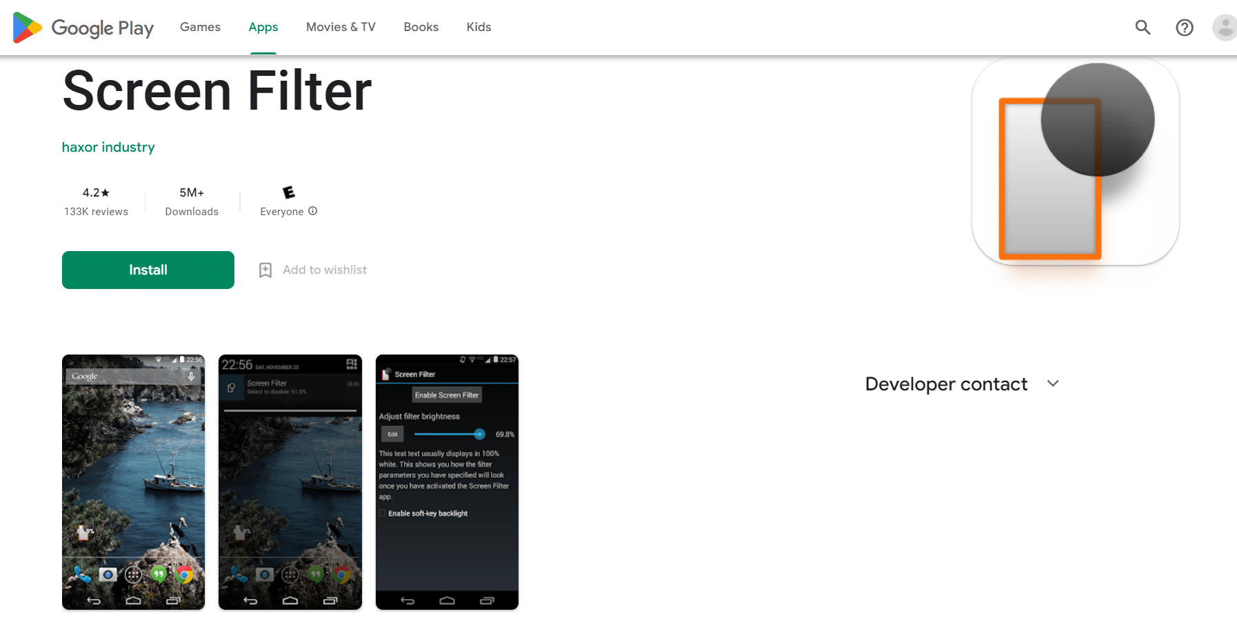 스크린 필터 웹 페이지 | 화면 밝기를 줄이는 밝은 화면 앱
