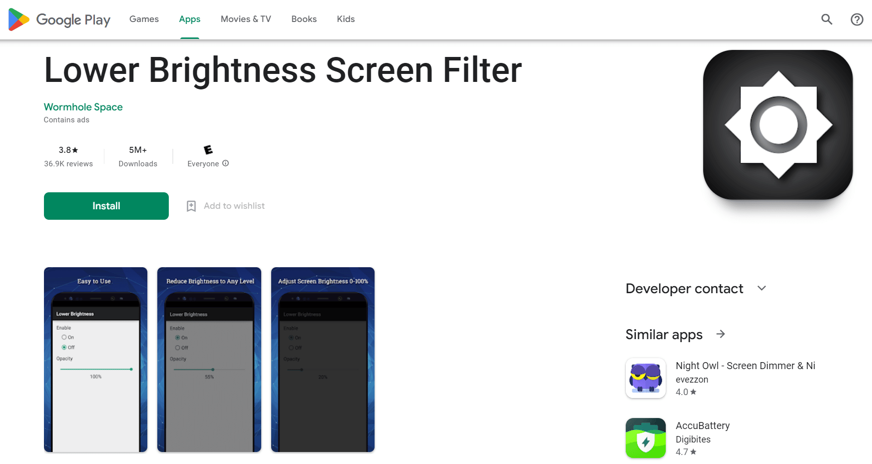 Filtro dello schermo a bassa luminosità | app per schermo più luminoso per ridurre la luminosità dello schermo