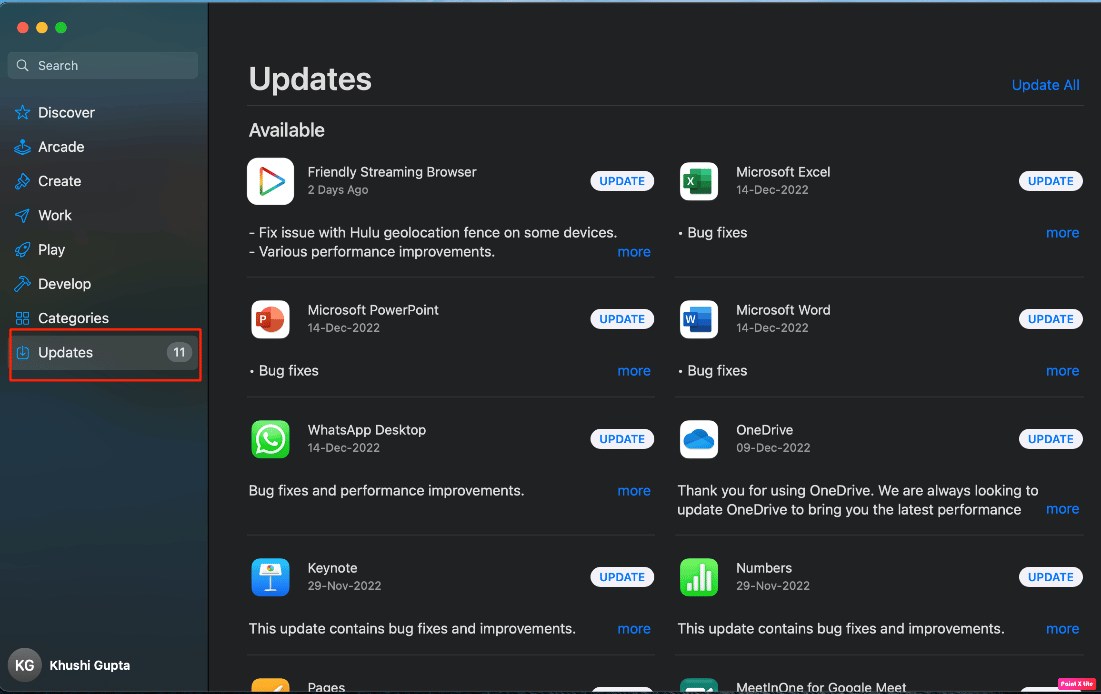 Klicken Sie auf die Aktualisierungsoption | Trackpad funktioniert nicht Mac