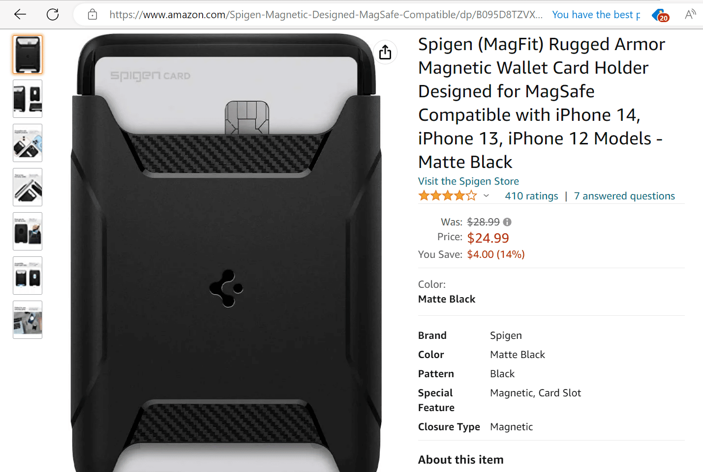 Spigen(magfit) sağlam zırhlı manyetik cüzdan kartı