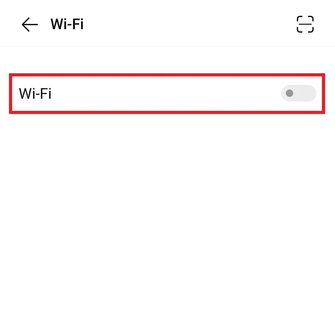 قم بالتبديل على زر Wi-Fi