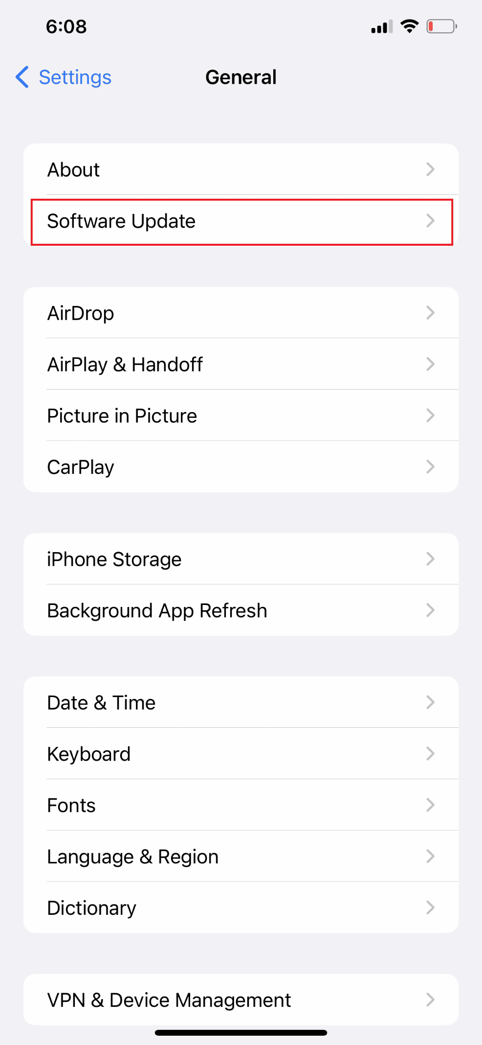 Actualización de software. Arreglar Screen Mirroring iPhone a Samsung TV no funciona