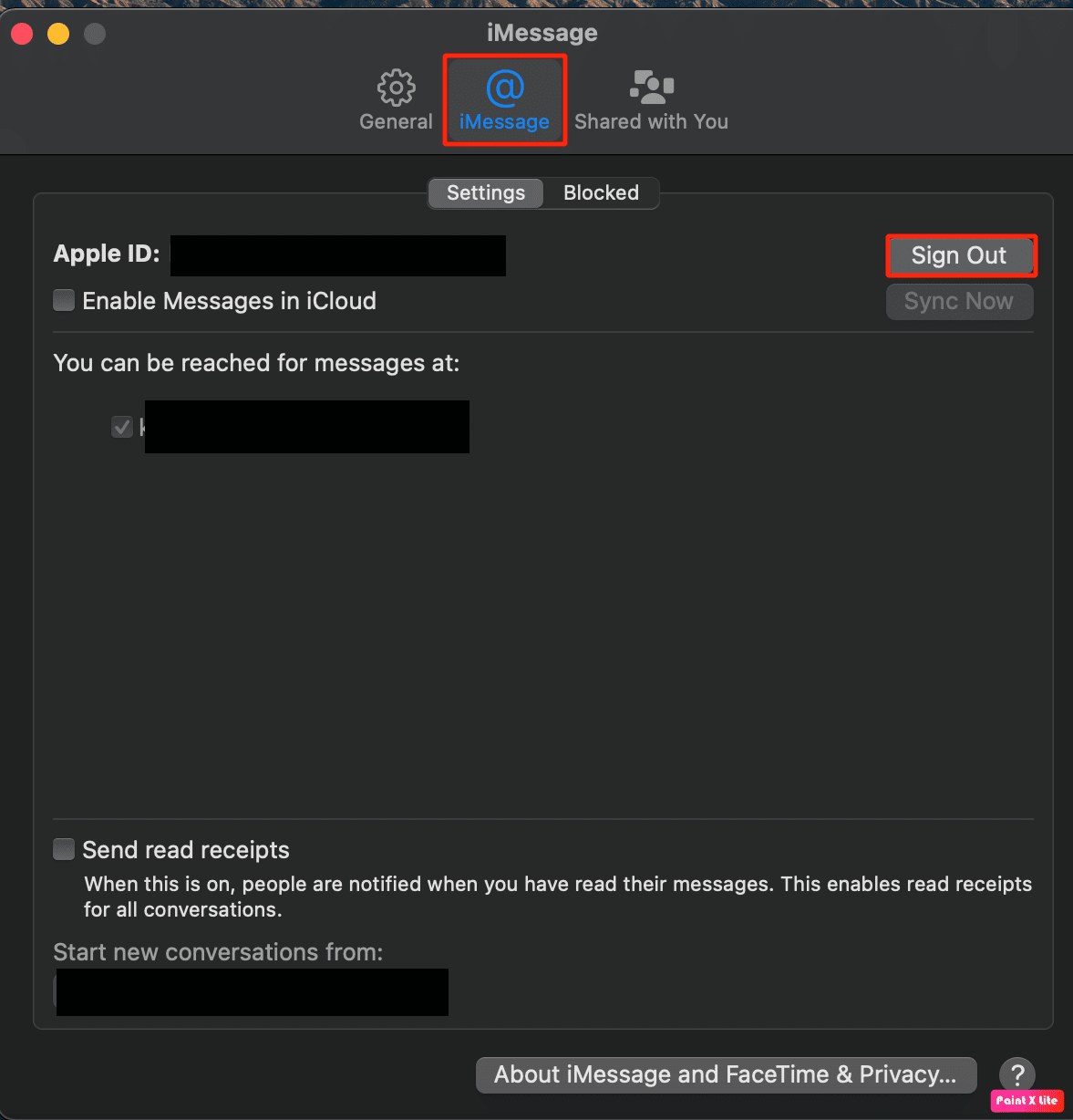 haga clic en el mensaje y luego seleccione cerrar sesión | Cómo arreglar iMessages que no se sincronizan en Mac