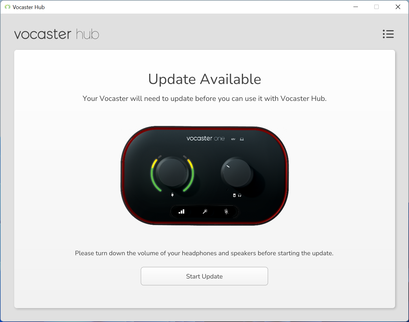 Pembaruan Focusrite Vocaster Hub