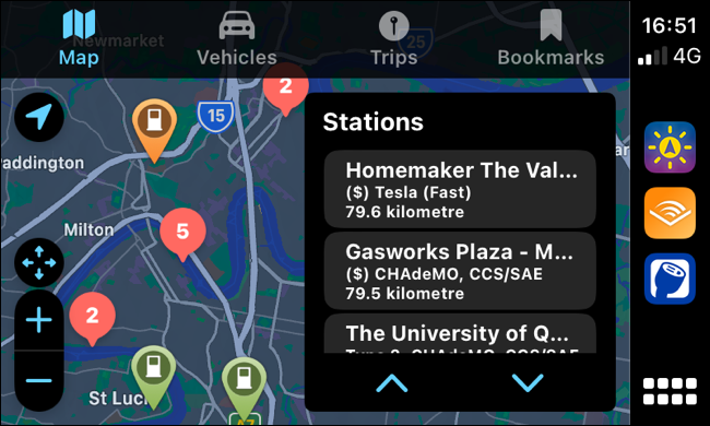 Antarmuka PlugShare CarPlay