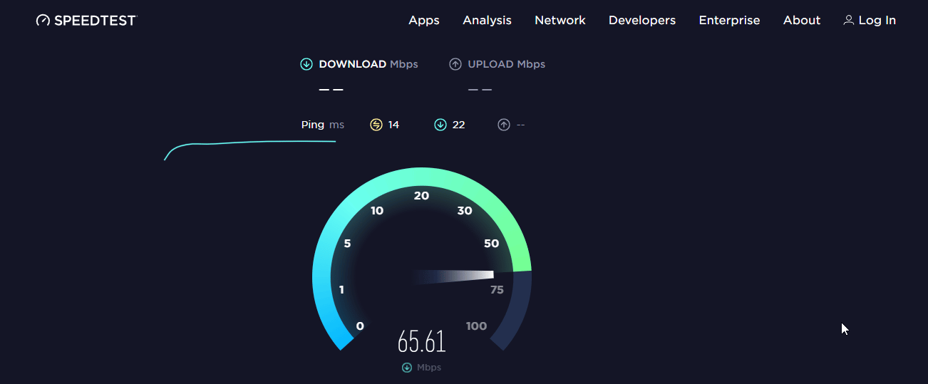 Test di velocità di Ookla