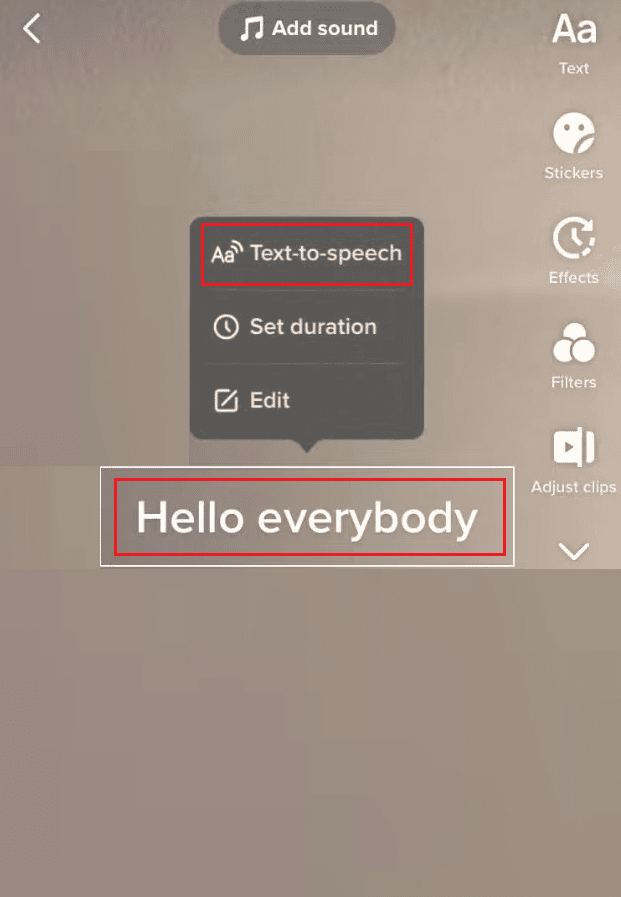 appuyez sur Text-to-speech