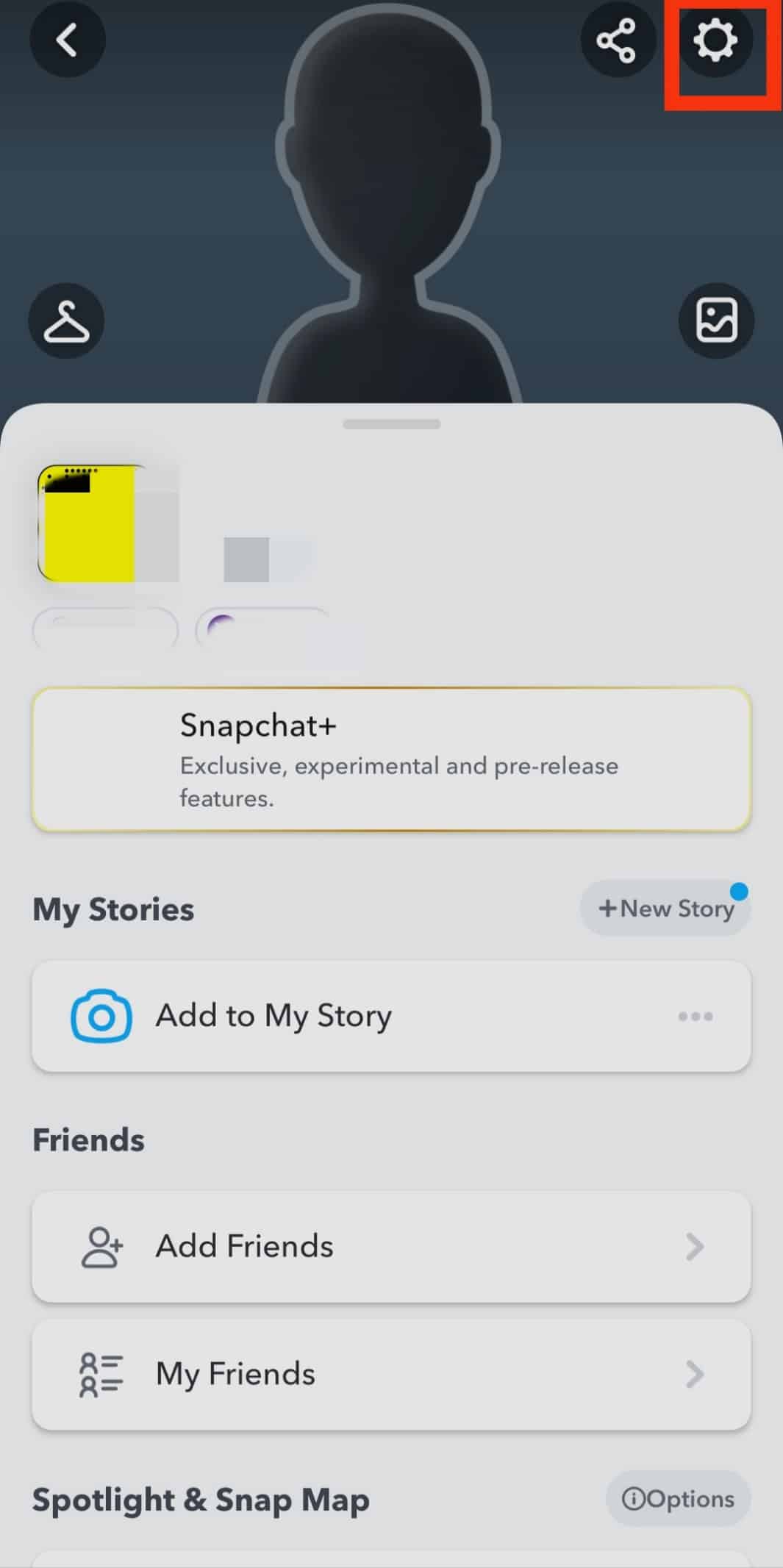 點擊那個齒輪圖標。 |如何從 Snapchat 中刪除電話號碼