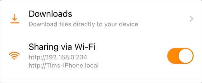 Włącz „Udostępnianie przez Wi-Fi” w VLC na iPhone'a