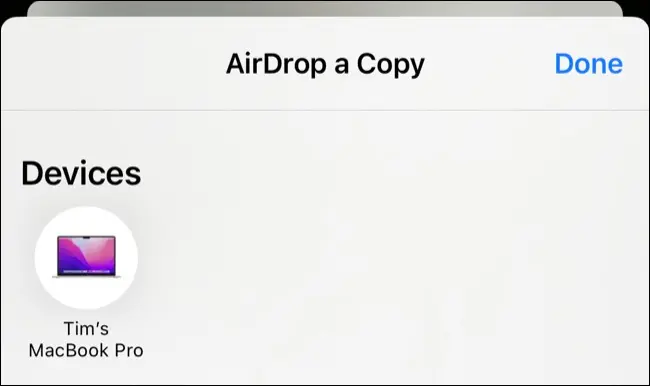 iPhone からファイルを AirDrop