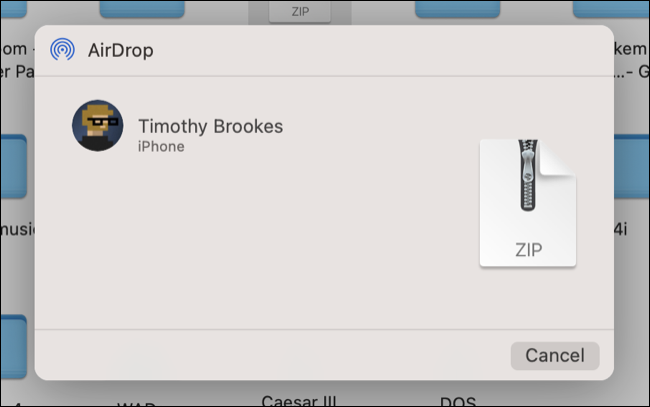 แชร์ไฟล์ไปยัง iPhone ผ่าน AirDrop จาก macOS