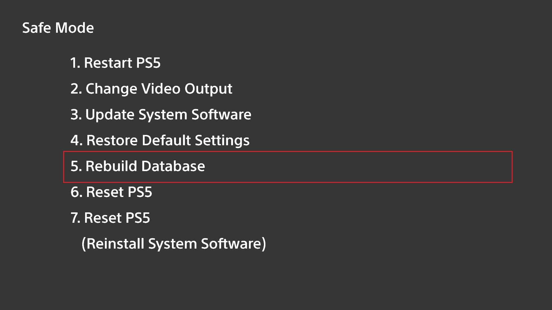 PS5セーフモードでデータベースを再構築. PS5の点滅する青いライトを修正する方法