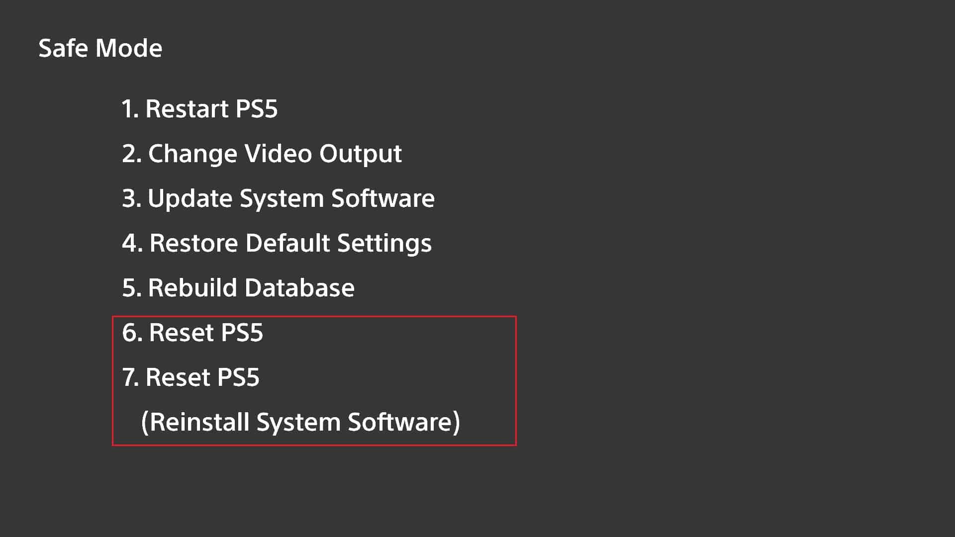 resetați PS5 în modul sigur. Cum să remediați lumina albastră intermitentă PS5