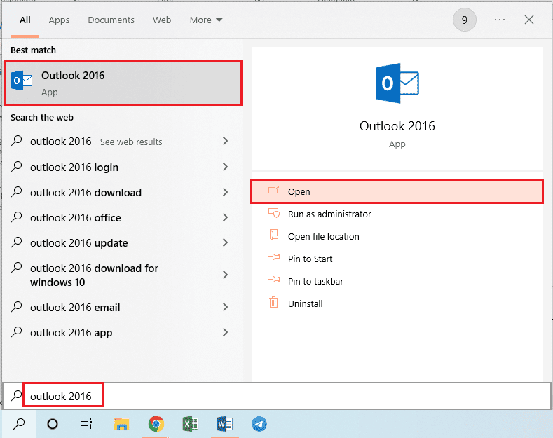 luncurkan aplikasi Outlook