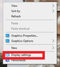 seleccione Configuración de pantalla en el menú contextual. Cómo habilitar y deshabilitar la aceleración de hardware en Windows 10