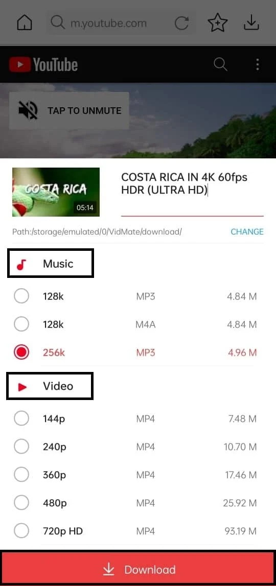 télécharger la vidéo de vidmate | Comment télécharger des vidéos YouTube dans la galerie mobile