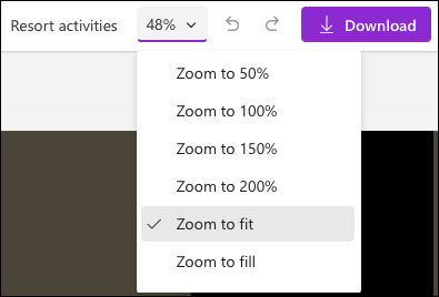 Título, opções de zoom, botões Desfazer e Refazer