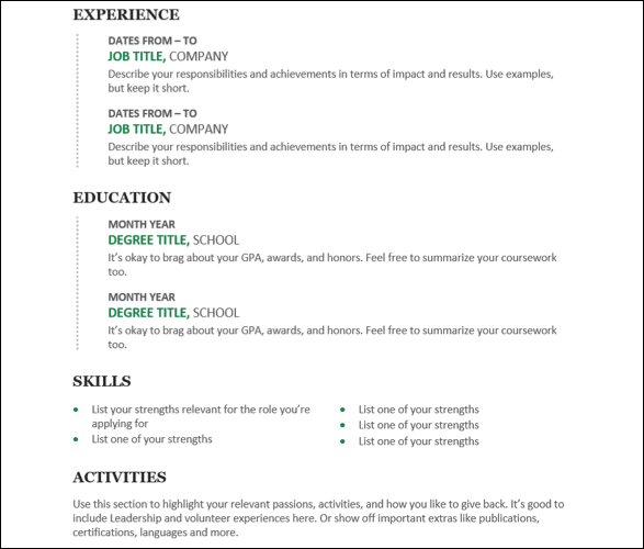 CV chronologique