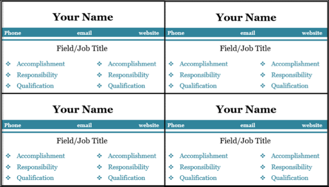 Modèle de mini CV à partir de modèles de CV instantanés