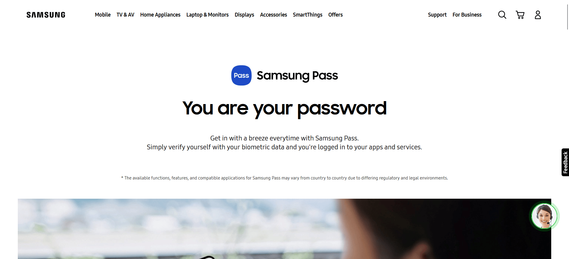 Sitio web de Samsung Pass